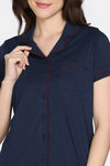 Zivame Cotton Tencel Pyjama Set - Medieval Blue — thumbnail 5